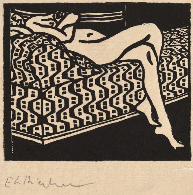 Ernst Ludwig Kirchner - Nude Girl Lying on a Sofa