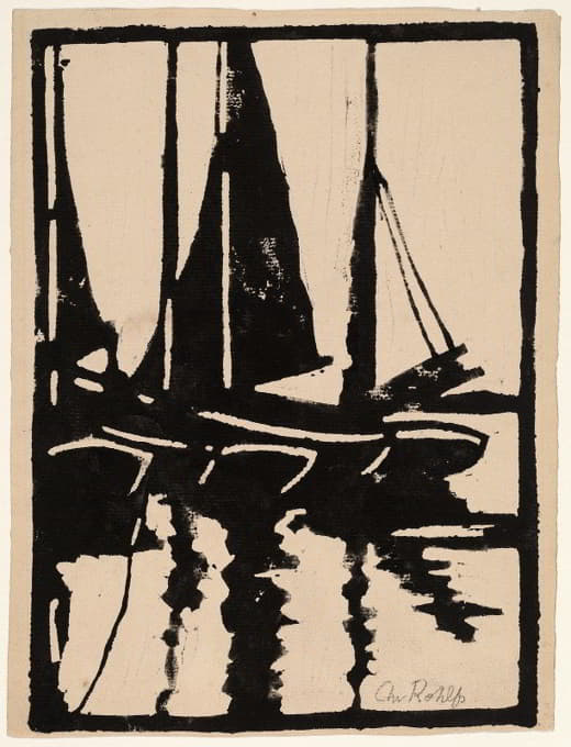 Christian Rohlfs - Sailboats in the Harbor