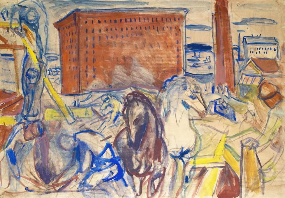 Edvard Munch - Horse Team on a Building Site