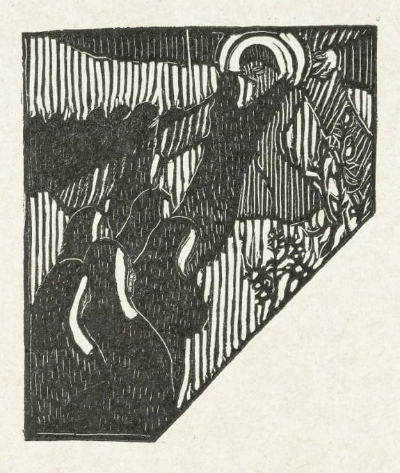保罗·维莱恩（Paul Verlaine）在《圣人》（Sagese）特写中用诗歌对基督和修女进行十字架固定的插图