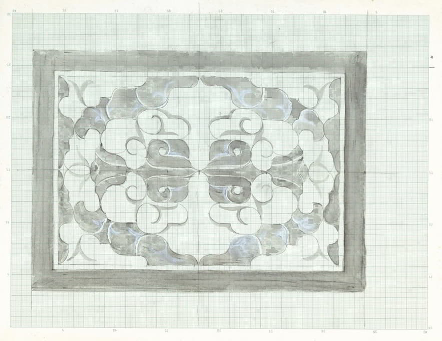 Carel Adolph Lion Cachet - Decoratieontwerp in grijs en wit