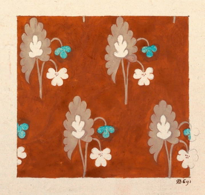 印花纺织品Pl XLII的花卉设计