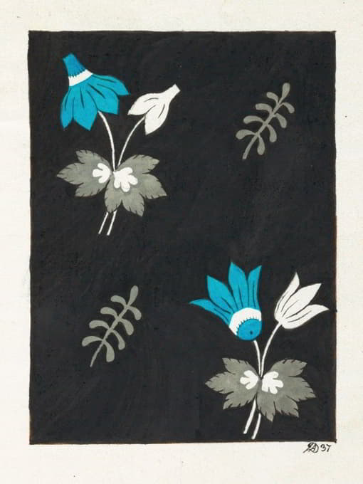 Anonymous - Floral design for printed textile Pl XXXVI