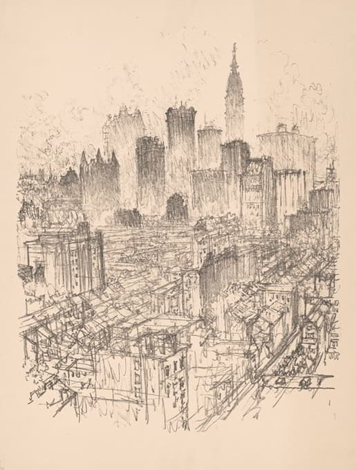 Joseph Pennell - Skyscrapers from the Gladstone