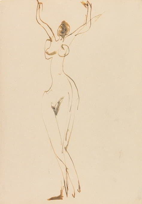 Ernst Ludwig Kirchner - Tanzender weiblicher Akt im Atelier