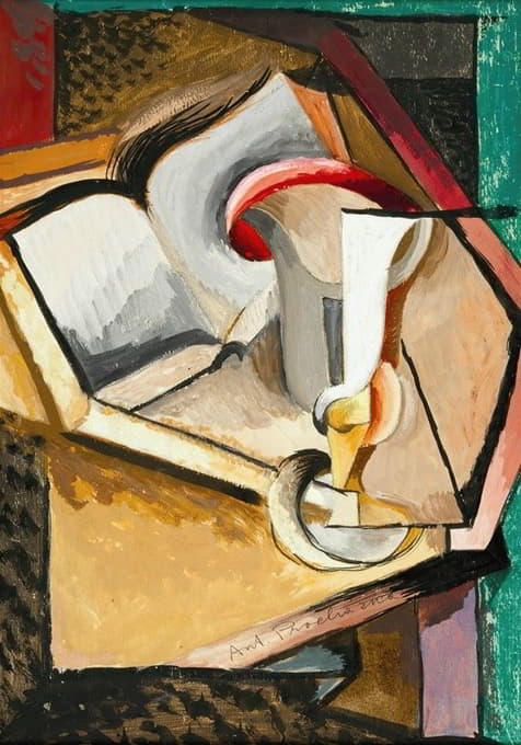 Antonin Procházka - Still life with cup and book