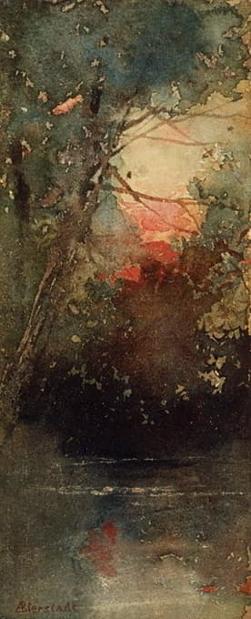 Albert Bierstadt - Woodland Sunset
