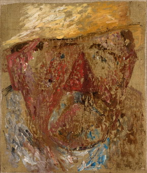 Tadeusz Makowski - Głowa mężczyzny w słomkowym kapeluszu