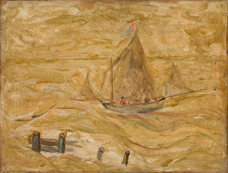Tadeusz Makowski - Sailing boat on a sea