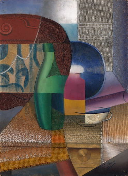 Marthe Donas - Still Life with Bottle and Cup