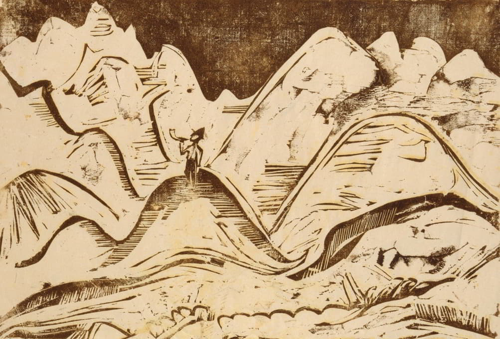 Ernst Ludwig Kirchner - Landschaft mit blasendem Hirten