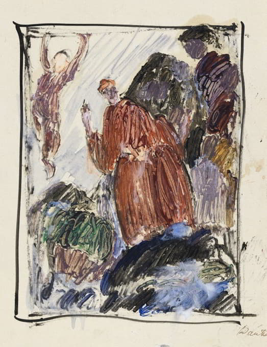 J.A. Jerichau - Studie efter kunstnerens eget maleri ‘Dante (profeter, opus 1)’, 1912-13