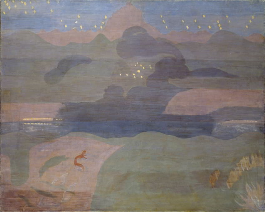 Otto Meyer-Amden - Starry Night above Lake Walen