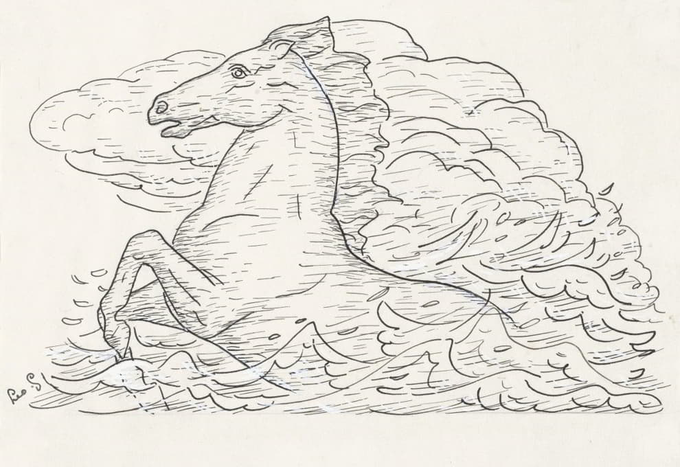 Leo Gestel - Paard in zee