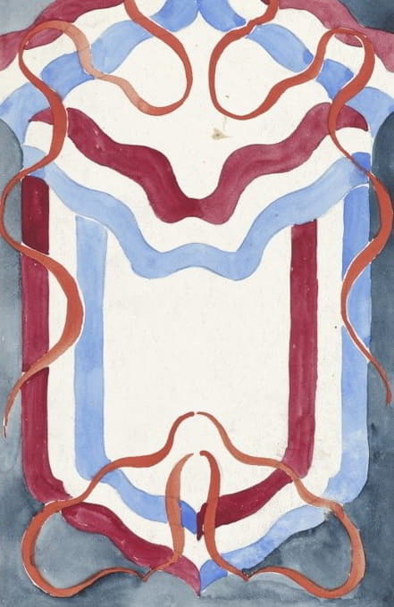 Carel Adolph Lion Cachet - Decoratief ontwerp met letter W