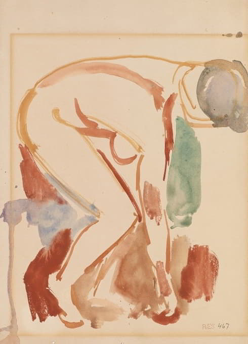 Edvard Munch - Framoverbøyd kvinneakt