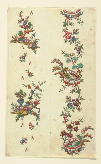 Anonymous - Floral design for printed textile Pl XXXI