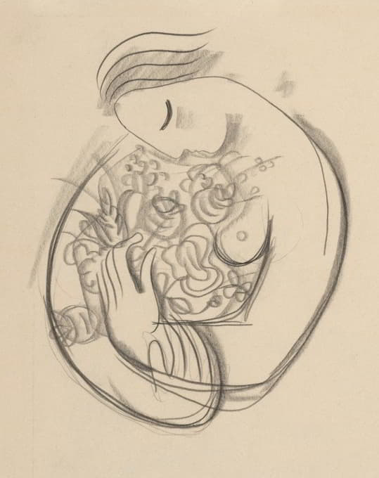 Mikuláš Galanda - Dievča s kvetmi v náručí