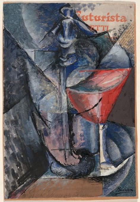 Umberto Boccioni - Still Life; Glass and Siphon