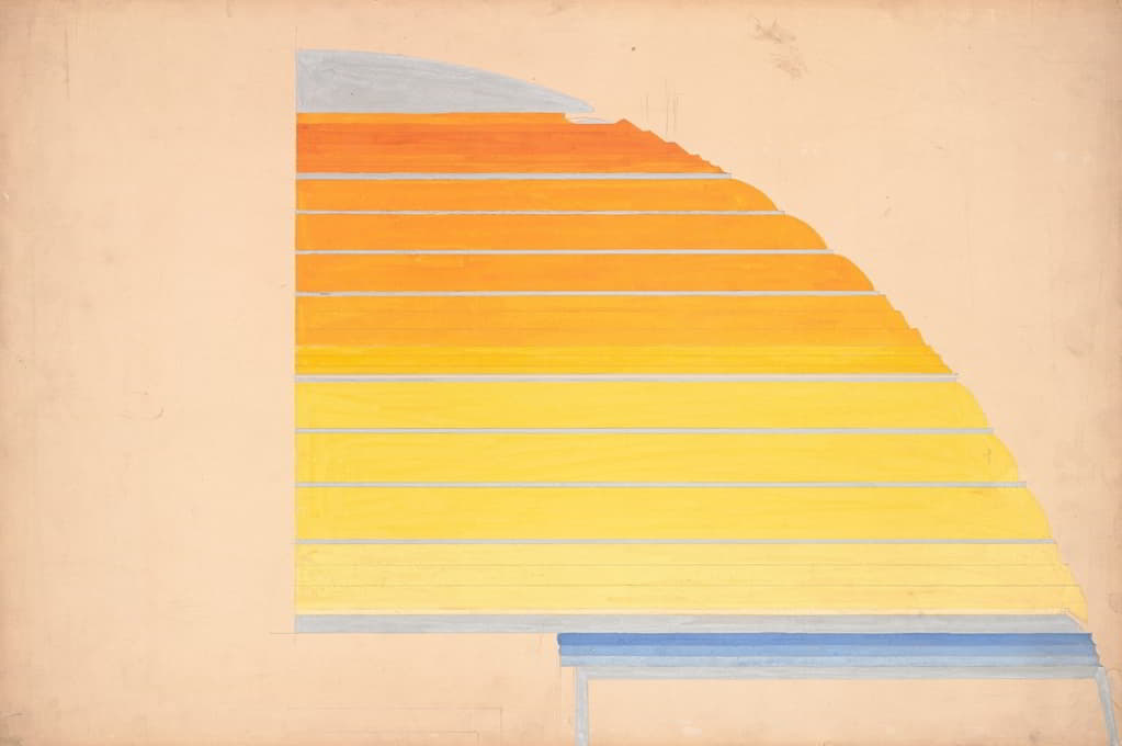 Winold Reiss - Design for Cincinnati Union Terminal.] [Study for the color treatment of the ceiling