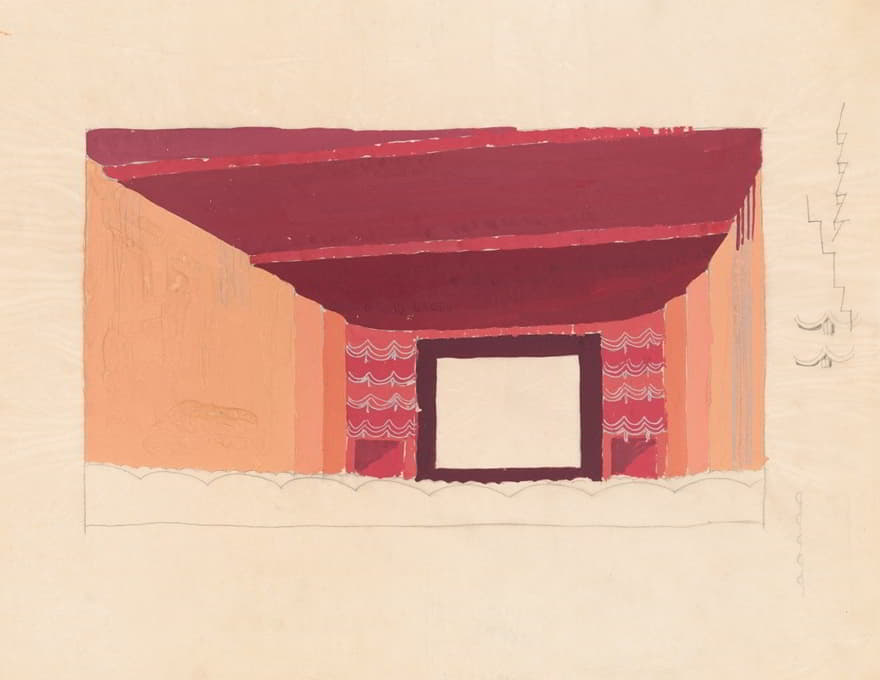 Winold Reiss - Design proposals for Puck Theater, New York, NY.] [Interior perspective study.