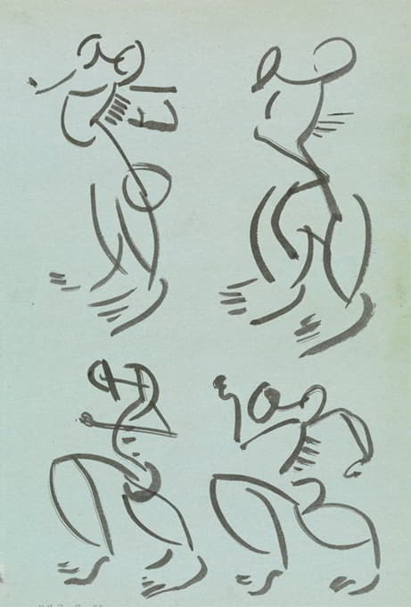 Henri Gaudier-Brzeska - Four Studies of Dancing Figures.
