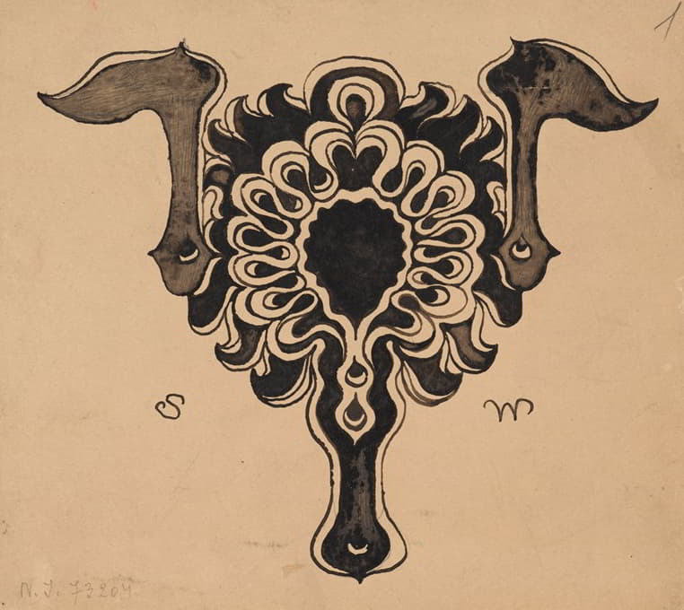 Stanisław Wyspiański - Stylised Flower Basket – Embellishment to ‘Życie’ Weekly from 1887 and 1889