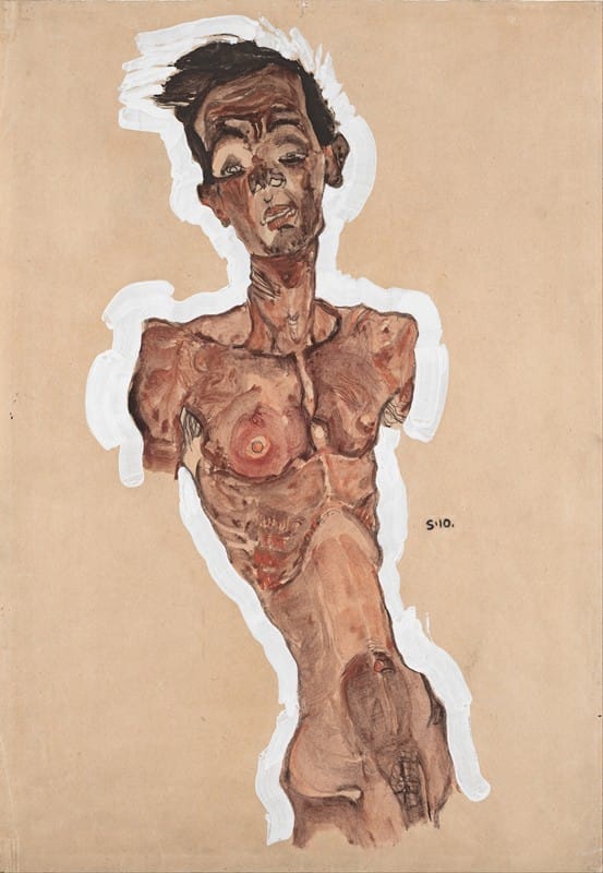 Egon Schiele - Nude Self-Portrait
