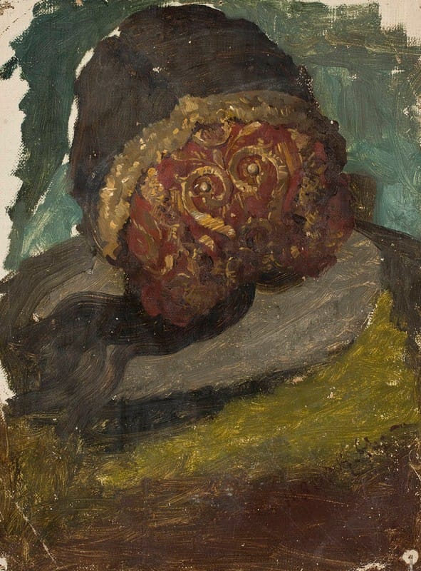 Kazimierz Alchimowicz - Woman’s head in a cap, back view, study for the painting “Defence of Olsztyn by Karliński”