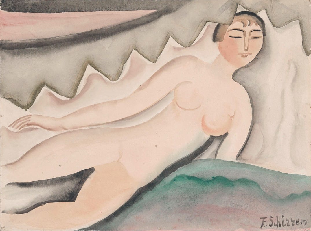 Ferdinand Schirren - Lying Nude