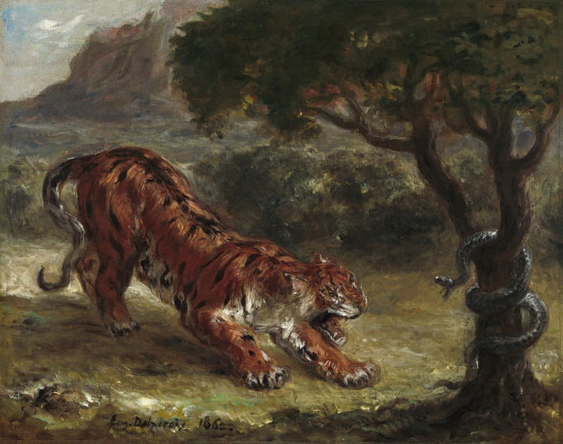 Eugène Delacroix - Tiger and Snake