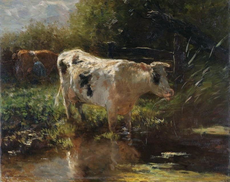 Willem Maris - Cow beside a Ditch