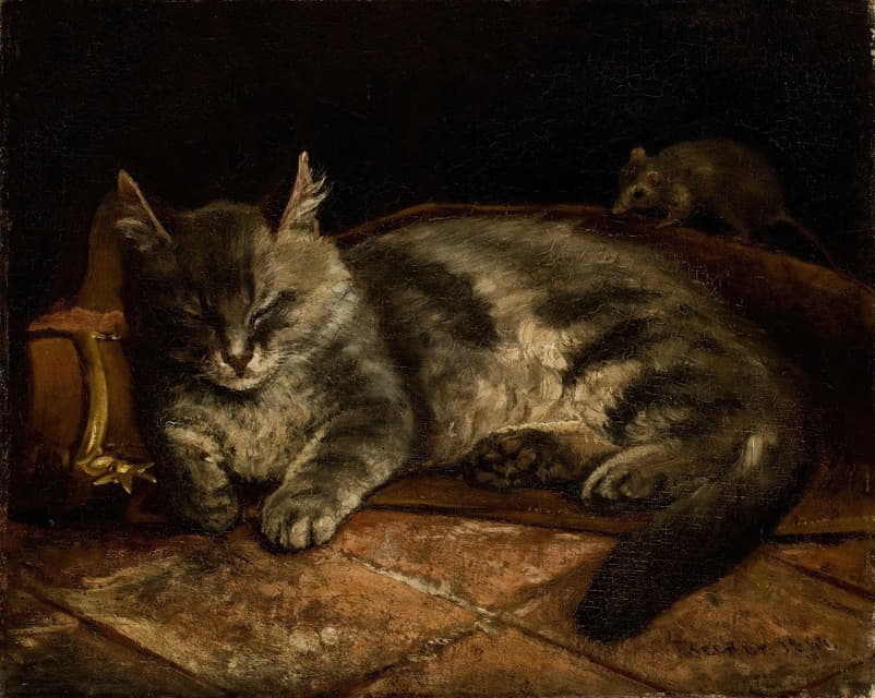 睡灰猫和老鼠