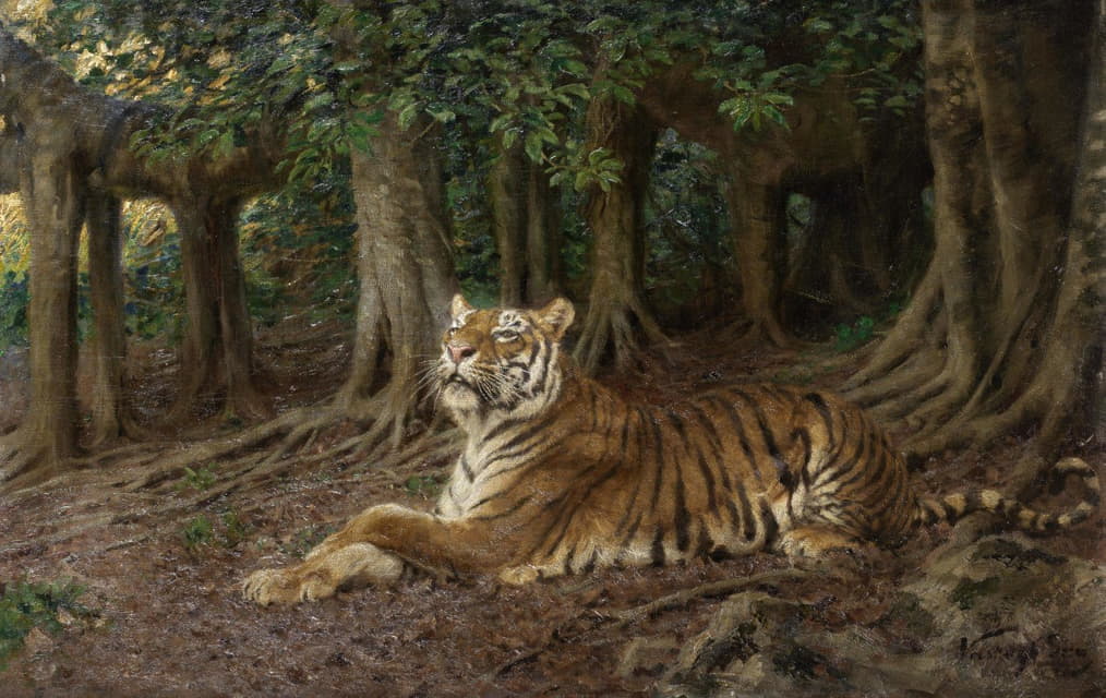 Geza Vastagh - Reclining Tiger