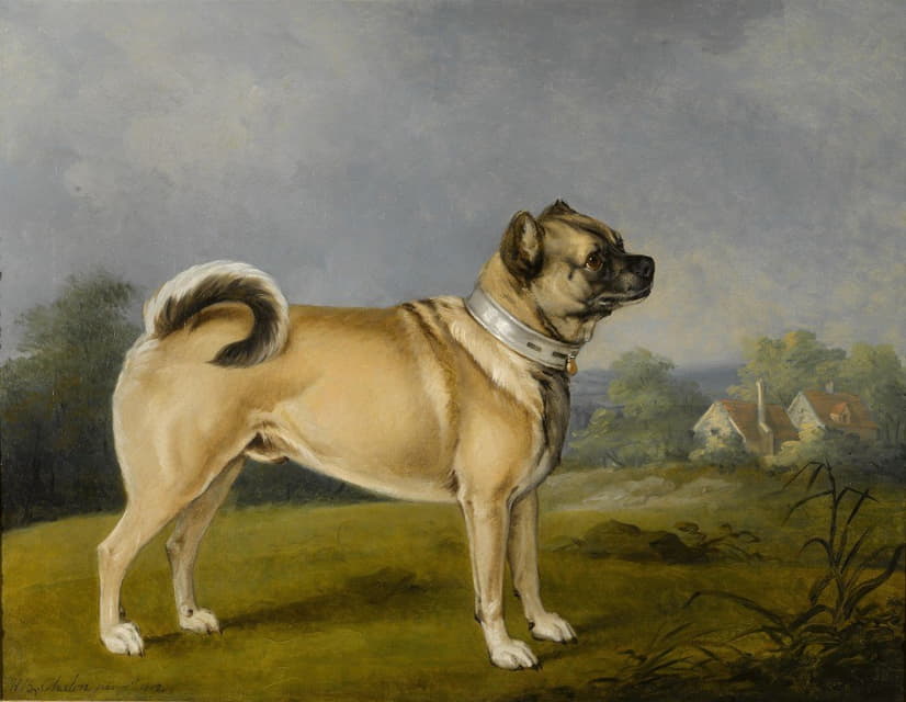 Henry Bernard Chalon - A Favorite Pug