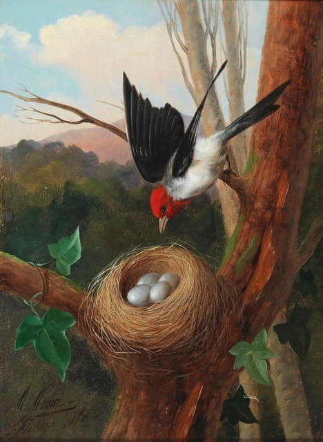 Michelangelo Meucci - Vogel Bei Seinem Nest