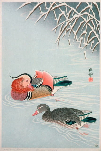 Ohara Koson - Mandarin Ducks And Snow