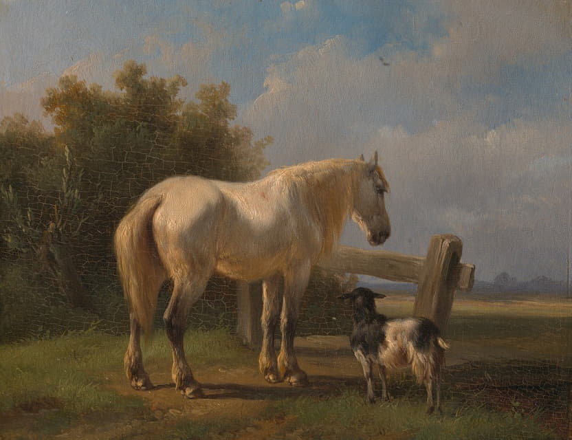 Wouterus Verschuur - Horse in the meadow
