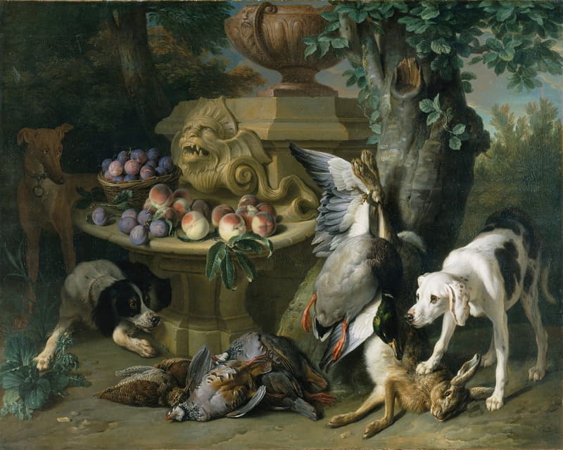 Alexandre François Desportes - Dogs, Dead Game and Fruit