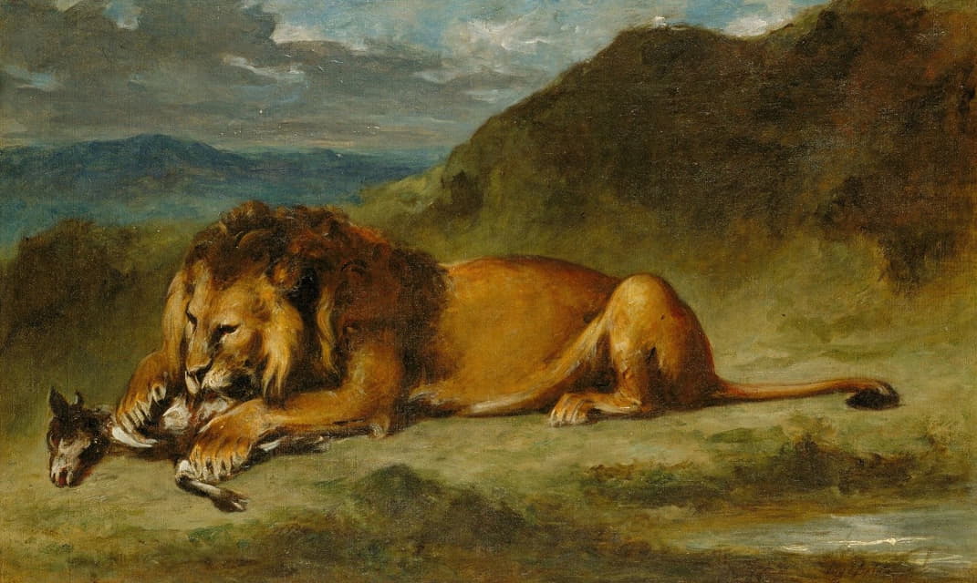 狮子吞食山羊