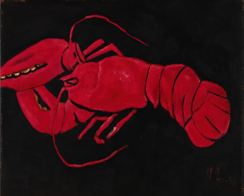 Marsden Hartley - Lobster on Black Background
