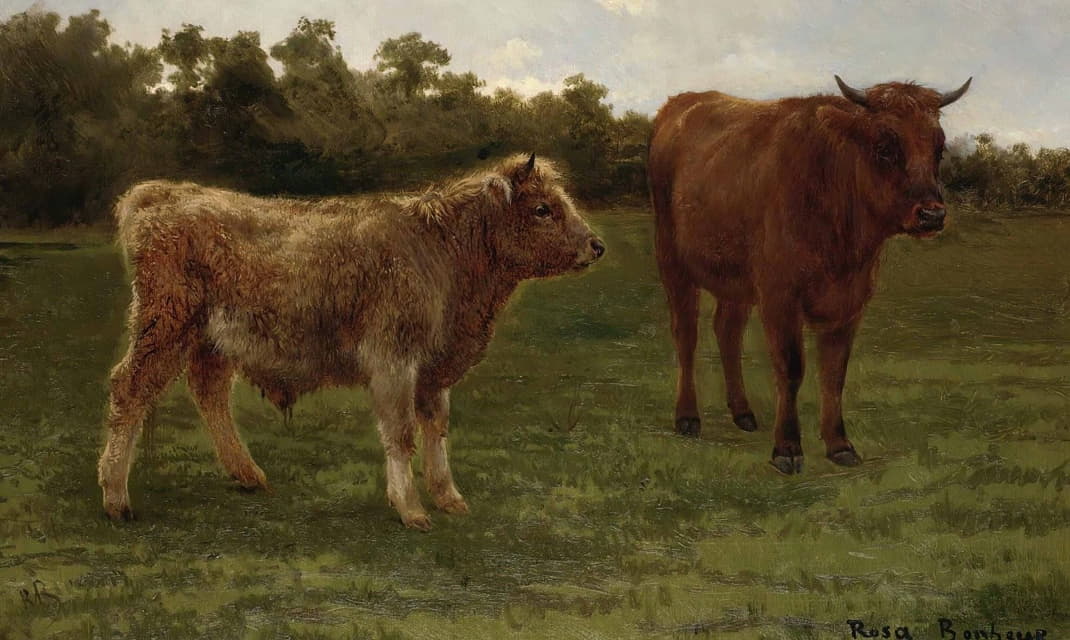 Rosa Bonheur - Two Cows Grazing
