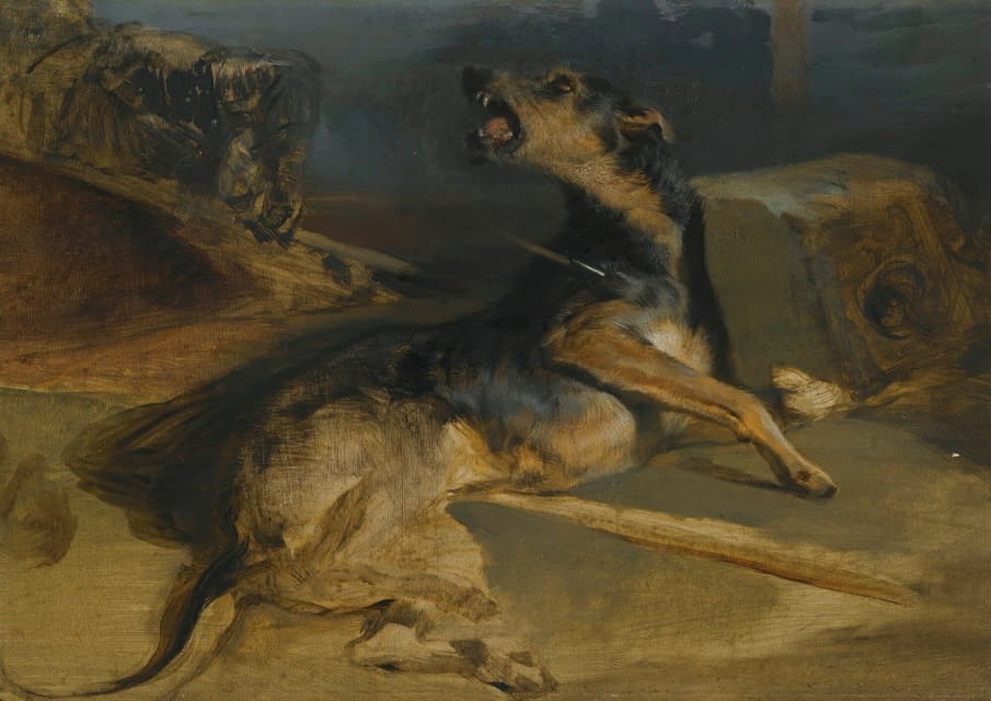 从Walter Scott的护身符看一只受伤的猎犬的习作