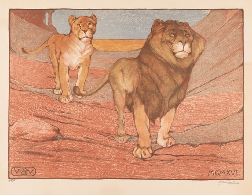 Bernard Willem Wierink - Leeuw en leeuwin