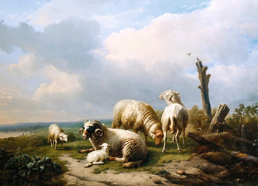 Eugène Joseph Verboeckhoven - Sheep In A Landscape