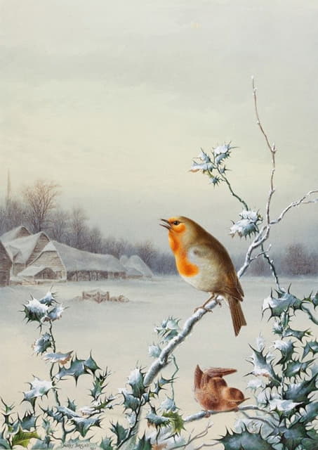 Harry Bright - Winter – A Robin and Wren