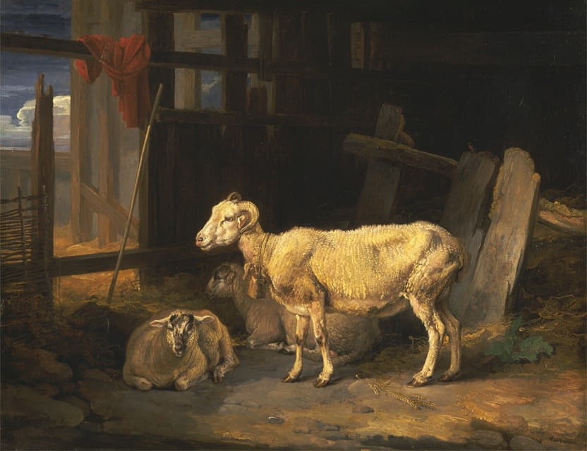 James Ward - Heath Ewe and Lambs