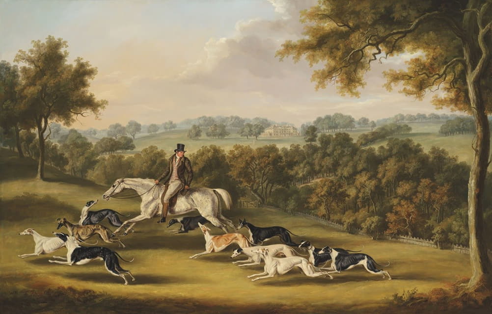 William Henry Davis - Colonel Newport Charlett’s Favourite Greyhounds, at Hanley Court, Worcestershire