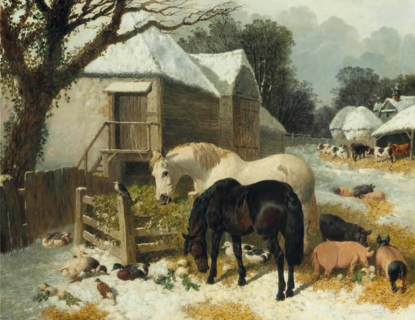 John Frederick Herring Jr. - The Old Farmstead, winter-time