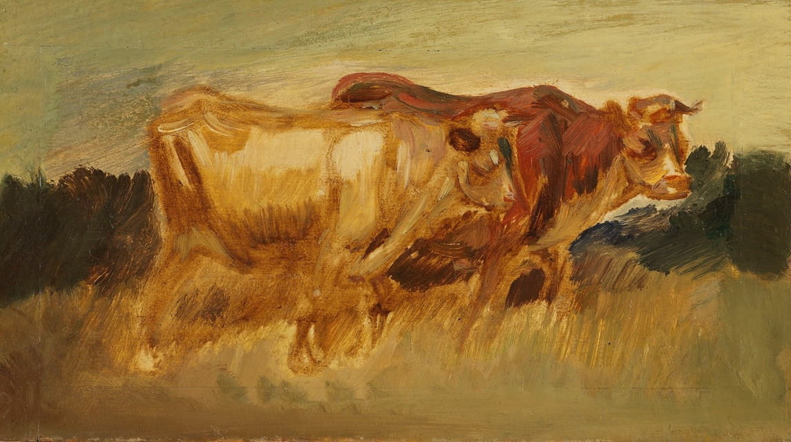 Wilhelm Busch - Two cows in landscape